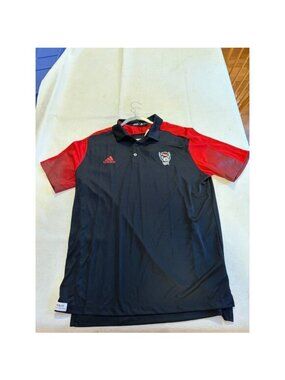 Adidas NC state Wolfpack prime blue blue red polo golf shirt size XL H46478